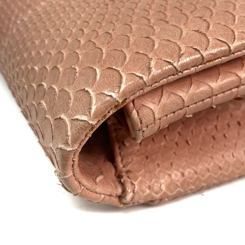 △ Chanel 香奈兒 Pink Python Silver Tone Metal Chain Shoulder Bag No.18 粉紅色蛇皮銀色金屬鎖鏈肩背袋No.18 - 257021236-9