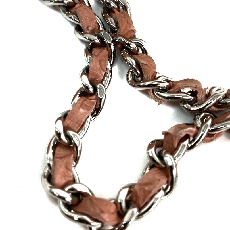 △ Chanel 香奈兒 Pink Python Silver Tone Metal Chain Shoulder Bag No.18 粉紅色蛇皮銀色金屬鎖鏈肩背袋No.18 - 257021236-12