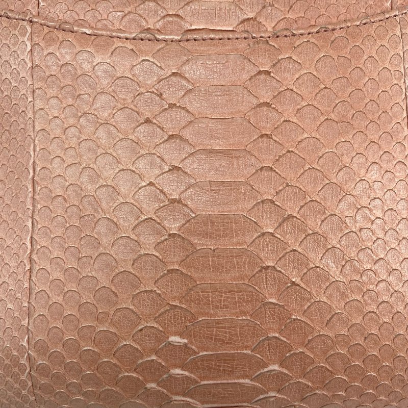 △ Chanel 香奈兒 Pink Python Silver Tone Metal Chain Shoulder Bag No.18 粉紅色蛇皮銀色金屬鎖鏈肩背袋No.18 - 257021236-19