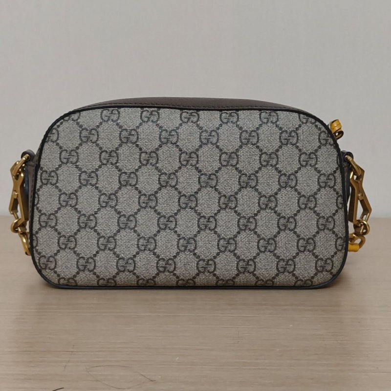 GUCCI NeoVintage虎頭相機包24烏木色PVC金扣肩背包-3