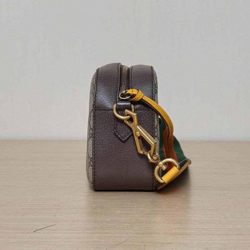 GUCCI NeoVintage虎頭相機包24烏木色PVC金扣肩背包-4
