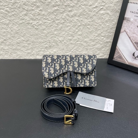 98新Dior迪奧Oblique saddle老花馬鞍腰包胸包 腰帶可拆卸