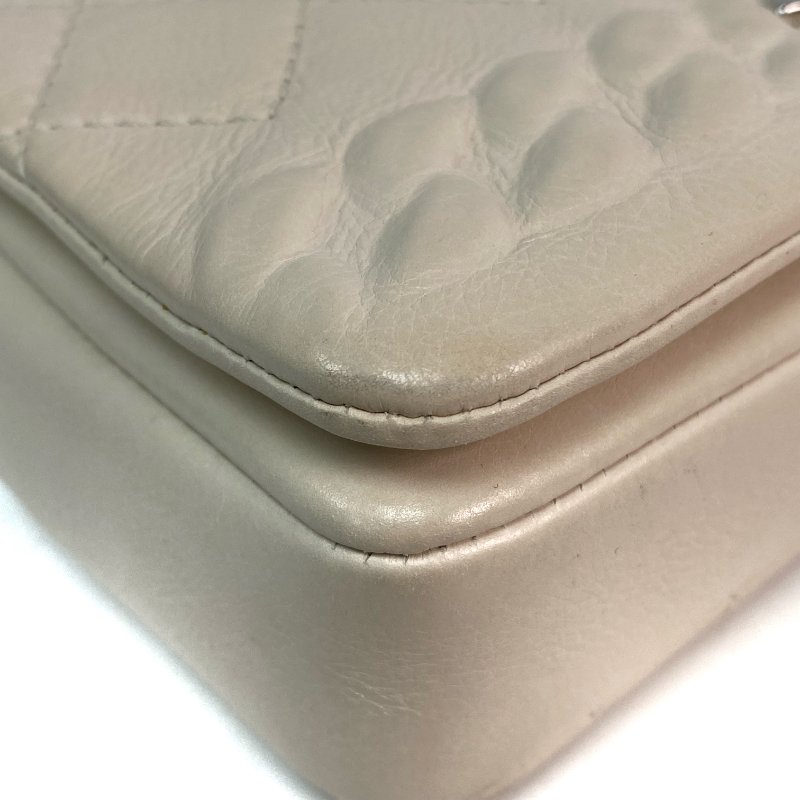 △ Chanel 香奈兒 Beige Calfskin Silver Tone Metal Single Flap Chain Shoulder Bag No.25 米白色小牛皮銀色金屬鎖鏈肩背袋No.25 - 257021309-6