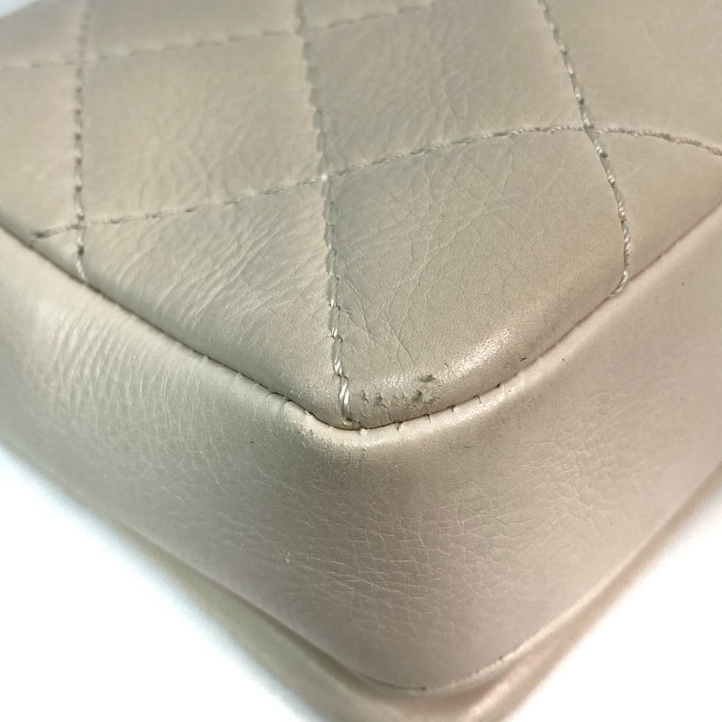 △ Chanel 香奈兒 Beige Calfskin Silver Tone Metal Single Flap Chain Shoulder Bag No.25 米白色小牛皮銀色金屬鎖鏈肩背袋No.25 - 257021309-8