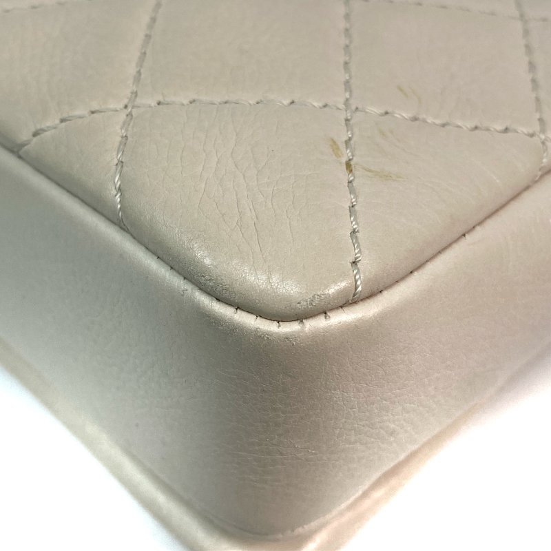 △ Chanel 香奈兒 Beige Calfskin Silver Tone Metal Single Flap Chain Shoulder Bag No.25 米白色小牛皮銀色金屬鎖鏈肩背袋No.25 - 257021309-9