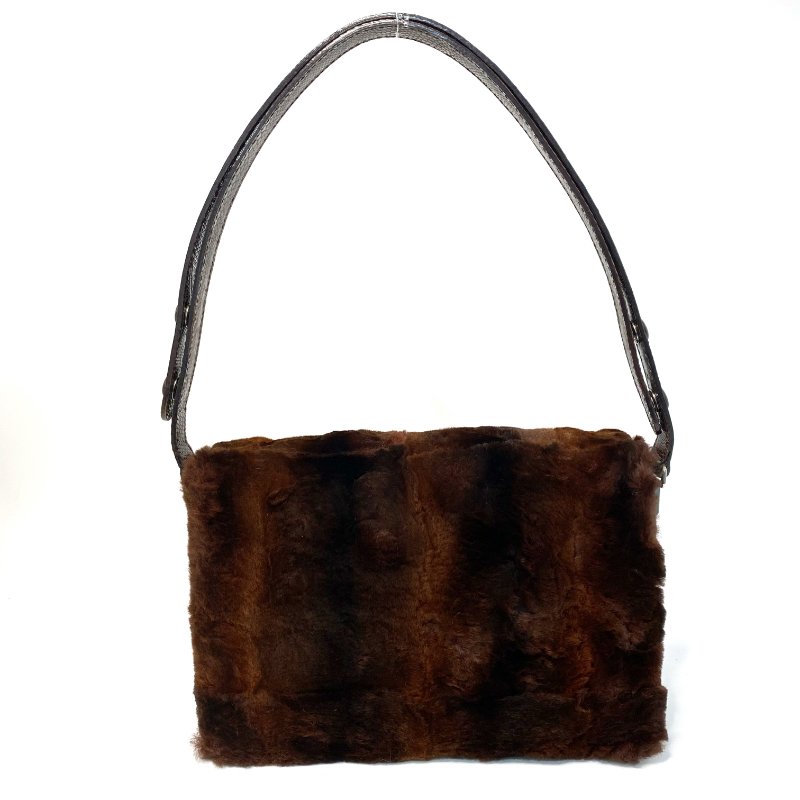 △ Fendi 芬迪 Vintage Brown Manta Ray Skin Lizard Skin Fur Handbag 復古啡色魔鬼魚皮蜥蜴皮毛皮手袋 - 247013237-2