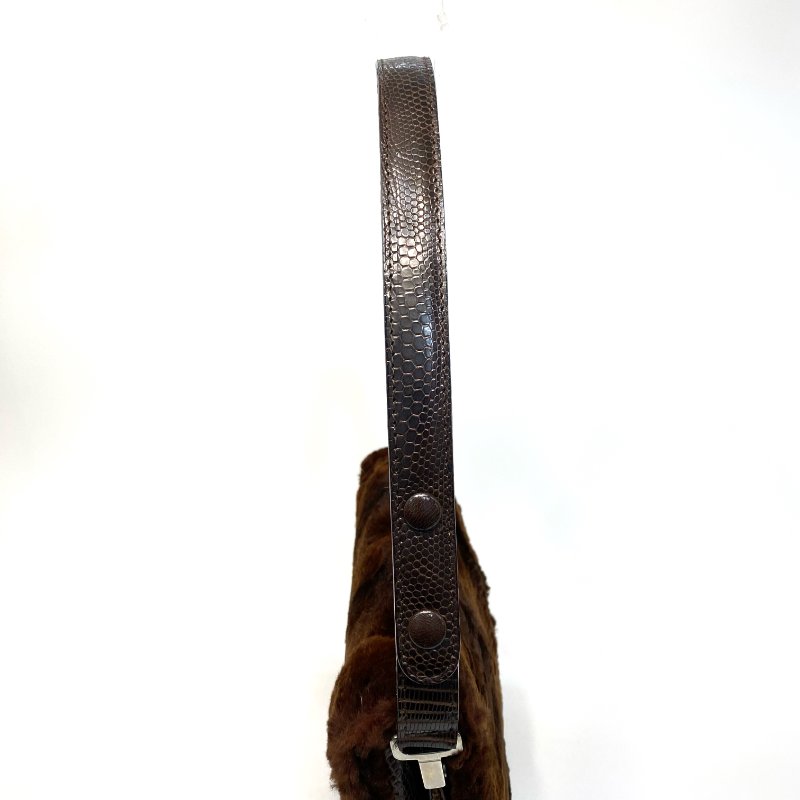 △ Fendi 芬迪 Vintage Brown Manta Ray Skin Lizard Skin Fur Handbag 復古啡色魔鬼魚皮蜥蜴皮毛皮手袋 - 247013237-5