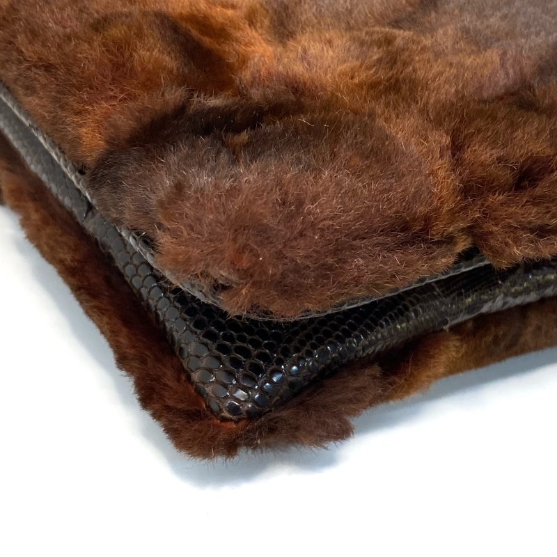 △ Fendi 芬迪 Vintage Brown Manta Ray Skin Lizard Skin Fur Handbag 復古啡色魔鬼魚皮蜥蜴皮毛皮手袋 - 247013237-11