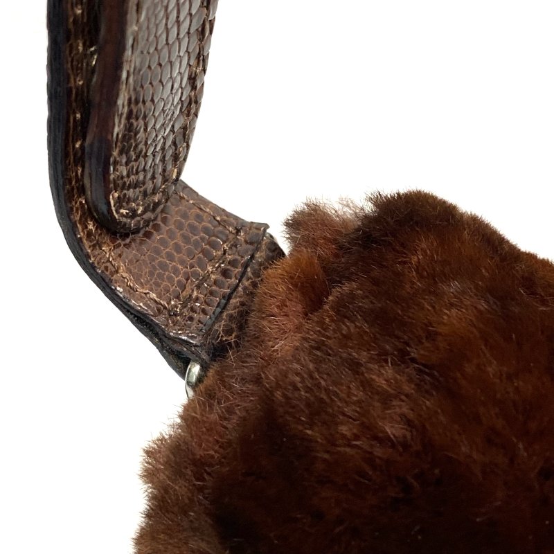 △ Fendi 芬迪 Vintage Brown Manta Ray Skin Lizard Skin Fur Handbag 復古啡色魔鬼魚皮蜥蜴皮毛皮手袋 - 247013237-13