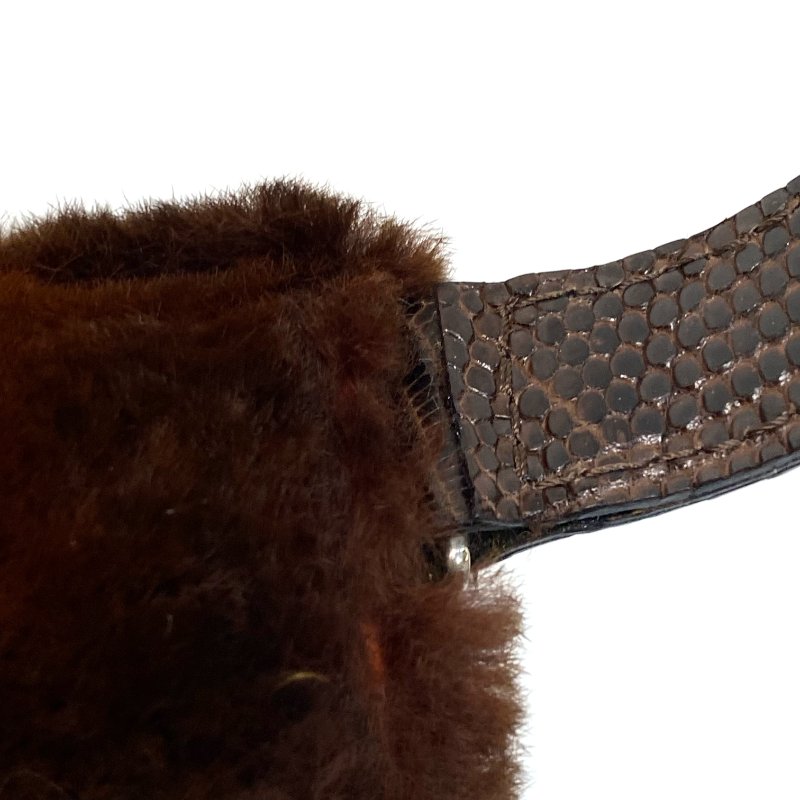 △ Fendi 芬迪 Vintage Brown Manta Ray Skin Lizard Skin Fur Handbag 復古啡色魔鬼魚皮蜥蜴皮毛皮手袋 - 247013237-14