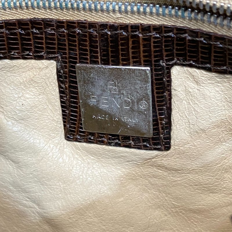 △ Fendi 芬迪 Vintage Brown Manta Ray Skin Lizard Skin Fur Handbag 復古啡色魔鬼魚皮蜥蜴皮毛皮手袋 - 247013237-23