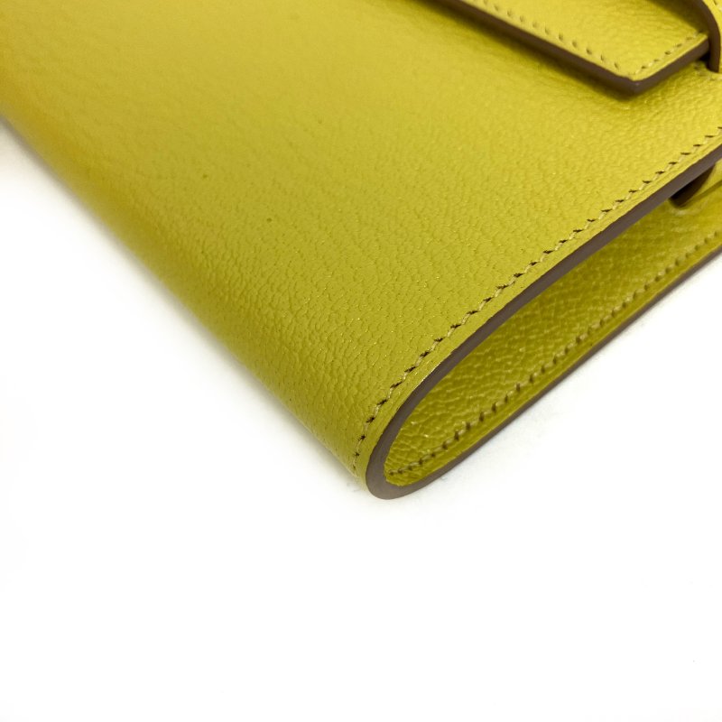 △ Hermes 愛馬仕 Kelly To Go 9R Lime Mysore Goatskin Gold-Plated Hardware Wallet With Strap Stamp Y 檸檬黃山羊皮金扣肩帶銀包 Y刻 -257015704-9