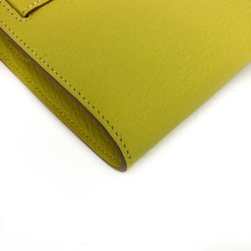 △ Hermes 愛馬仕 Kelly To Go 9R Lime Mysore Goatskin Gold-Plated Hardware Wallet With Strap Stamp Y 檸檬黃山羊皮金扣肩帶銀包 Y刻 -257015704-12