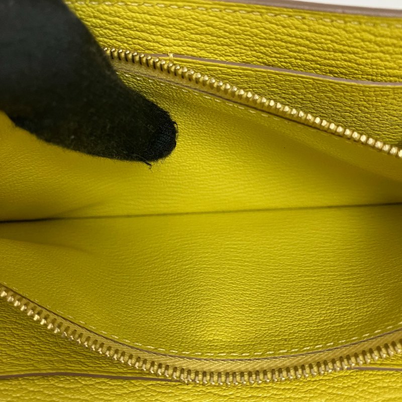 △ Hermes 愛馬仕 Kelly To Go 9R Lime Mysore Goatskin Gold-Plated Hardware Wallet With Strap Stamp Y 檸檬黃山羊皮金扣肩帶銀包 Y刻 -257015704-16