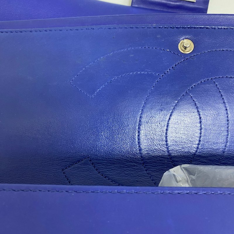 △ Chanel 香奈兒 2.55 Navy Patent Leather Gray Tone Metal Double Flap Chain Shoulder Bag No.20 深藍色漆皮灰色金屬鏈條肩背袋 No.20 -257022153-16