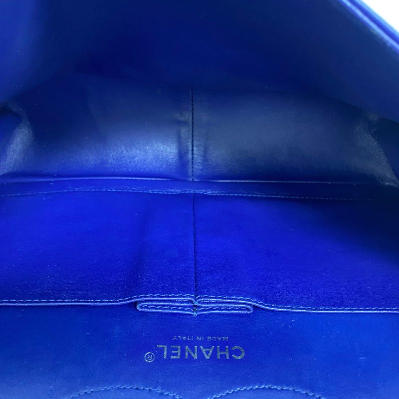 △ Chanel 香奈兒 2.55 Navy Patent Leather Gray Tone Metal Double Flap Chain Shoulder Bag No.20 深藍色漆皮灰色金屬鏈條肩背袋 No.20 -257022153-19