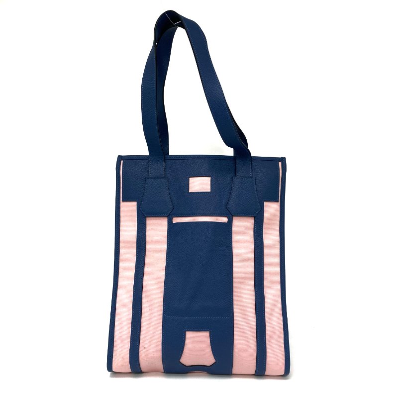 △ Hermes 愛馬仕 Petit H Blue, Pink Canvas, Epsom Calfskin Tote Bag 藍色, 粉紅色帆布, 壓紋小牛皮托特袋 -257021759-1