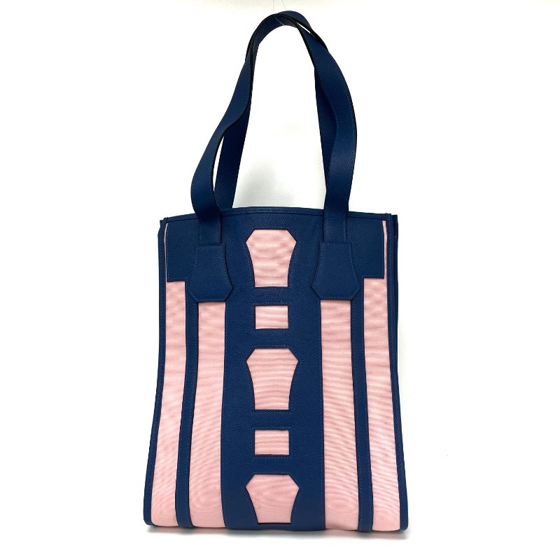 △ Hermes 愛馬仕 Petit H Blue, Pink Canvas, Epsom Calfskin Tote Bag 藍色, 粉紅色帆布, 壓紋小牛皮托特袋 -257021759-2