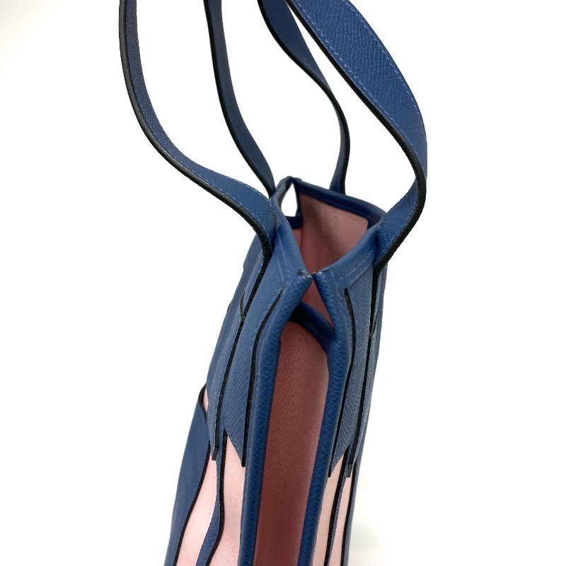 △ Hermes 愛馬仕 Petit H Blue, Pink Canvas, Epsom Calfskin Tote Bag 藍色, 粉紅色帆布, 壓紋小牛皮托特袋 -257021759-6