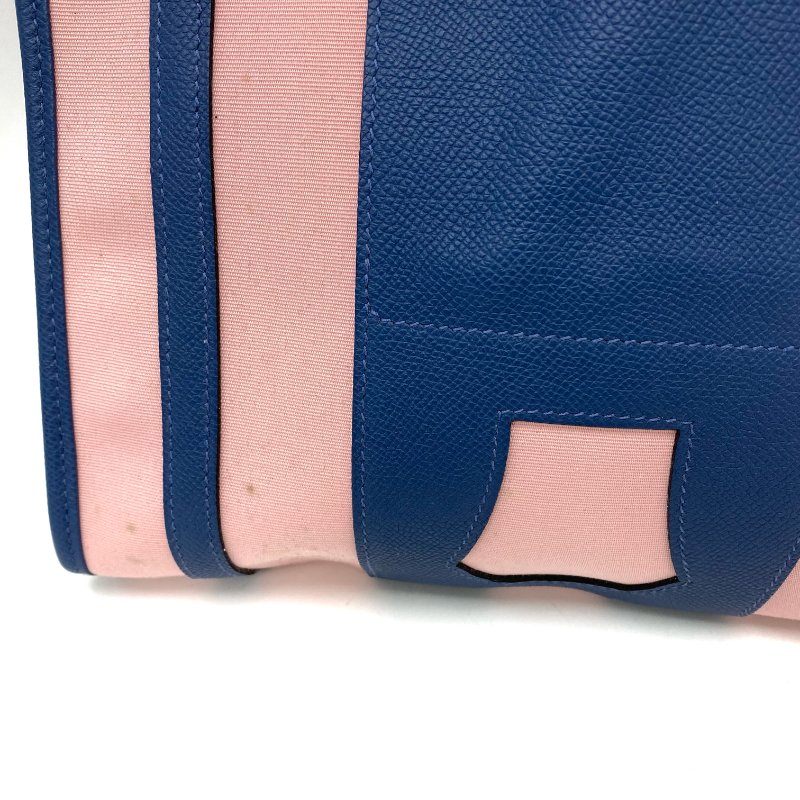 △ Hermes 愛馬仕 Petit H Blue, Pink Canvas, Epsom Calfskin Tote Bag 藍色, 粉紅色帆布, 壓紋小牛皮托特袋 -257021759-7