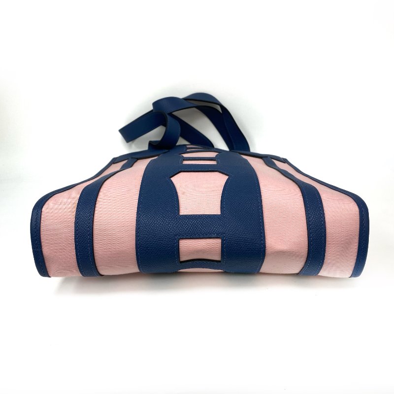 △ Hermes 愛馬仕 Petit H Blue, Pink Canvas, Epsom Calfskin Tote Bag 藍色, 粉紅色帆布, 壓紋小牛皮托特袋 -257021759-9