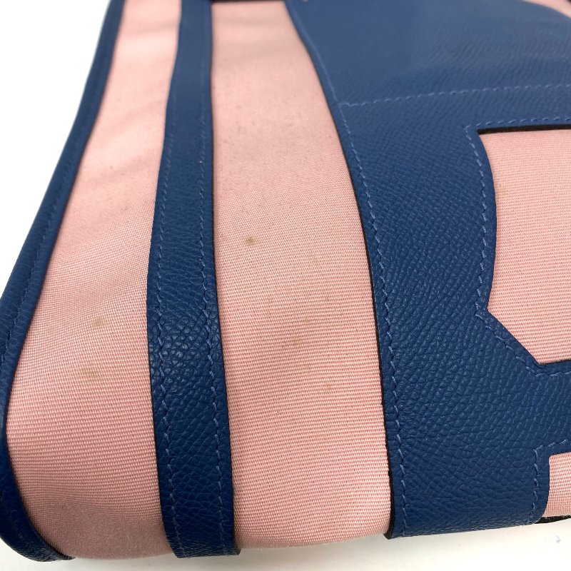 △ Hermes 愛馬仕 Petit H Blue, Pink Canvas, Epsom Calfskin Tote Bag 藍色, 粉紅色帆布, 壓紋小牛皮托特袋 -257021759-14