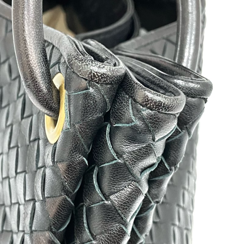 ☆ Bottega Veneta 寶緹嘉 Black Inrecciato Lambskin Shoulder Bag 黑色編織紋羊皮肩背袋 - 257022065-6