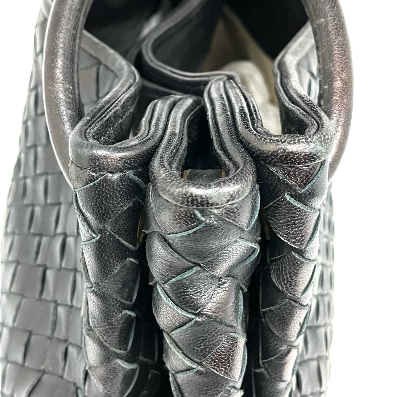 ☆ Bottega Veneta 寶緹嘉 Black Inrecciato Lambskin Shoulder Bag 黑色編織紋羊皮肩背袋 - 257022065-7