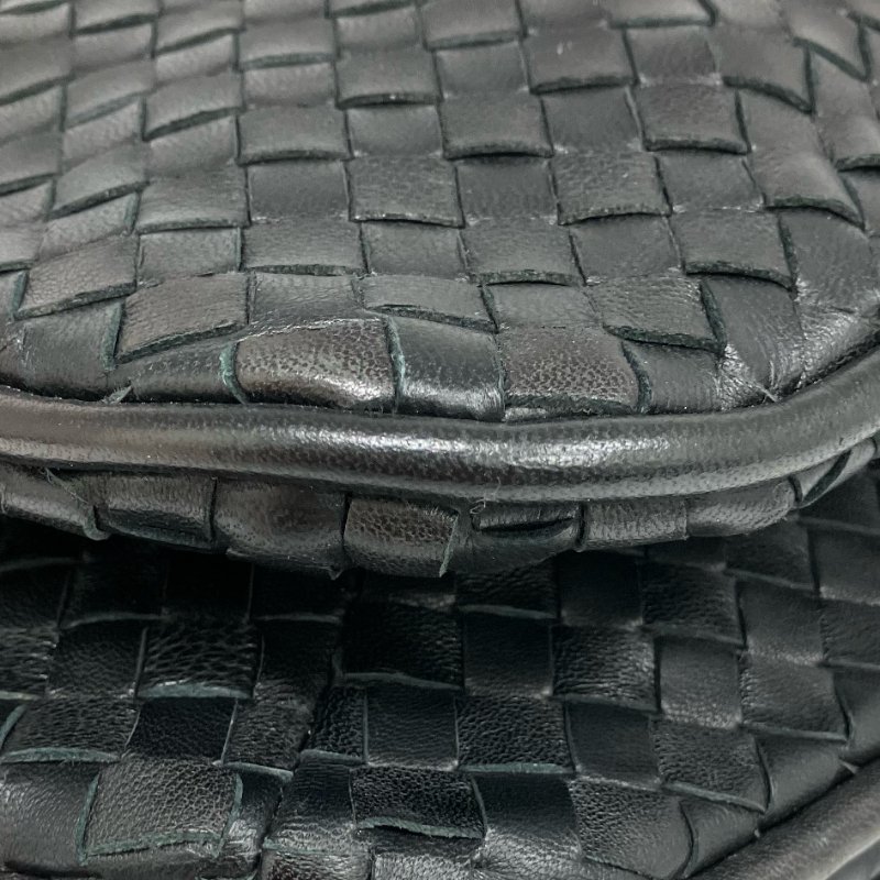 ☆ Bottega Veneta 寶緹嘉 Black Inrecciato Lambskin Shoulder Bag 黑色編織紋羊皮肩背袋 - 257022065-9