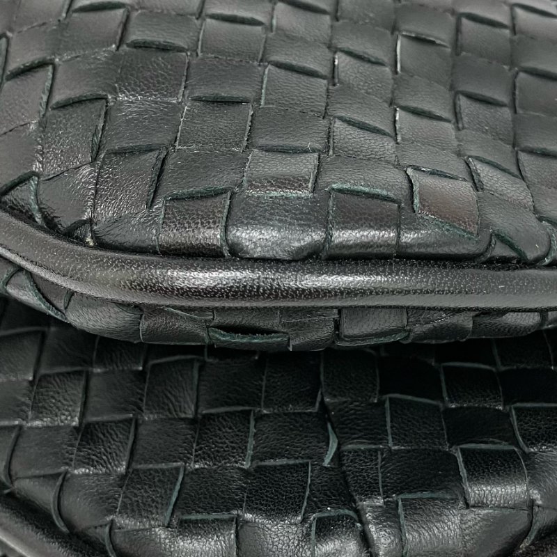 ☆ Bottega Veneta 寶緹嘉 Black Inrecciato Lambskin Shoulder Bag 黑色編織紋羊皮肩背袋 - 257022065-10