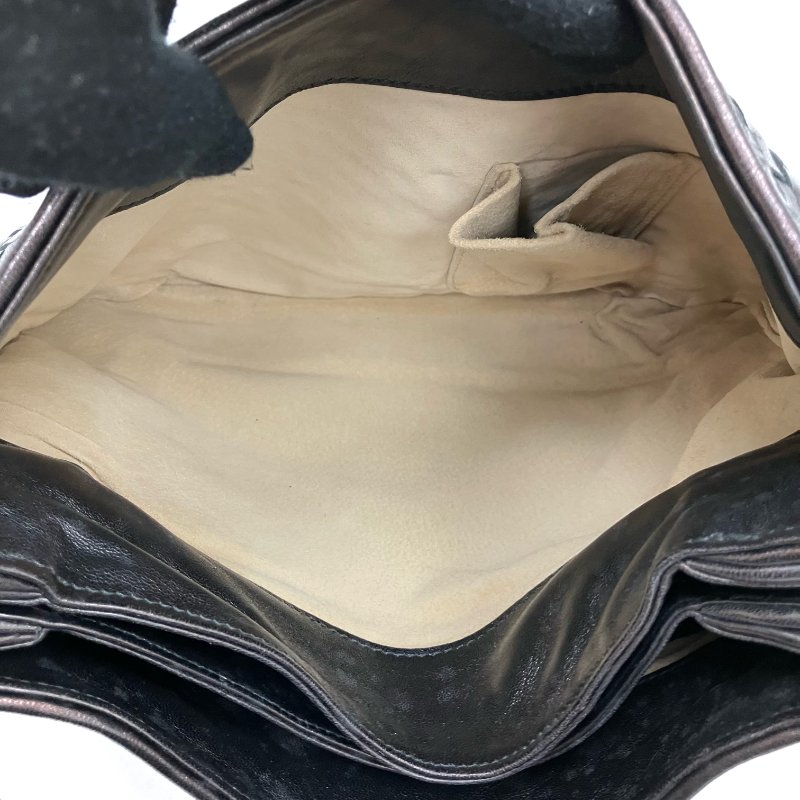 ☆ Bottega Veneta 寶緹嘉 Black Inrecciato Lambskin Shoulder Bag 黑色編織紋羊皮肩背袋 - 257022065-13