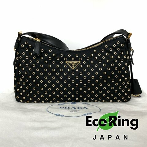 △ Prada 普拉達 Aimee Black Nylon Shoulder Bag 黑色尼龍肩背袋 -257022169