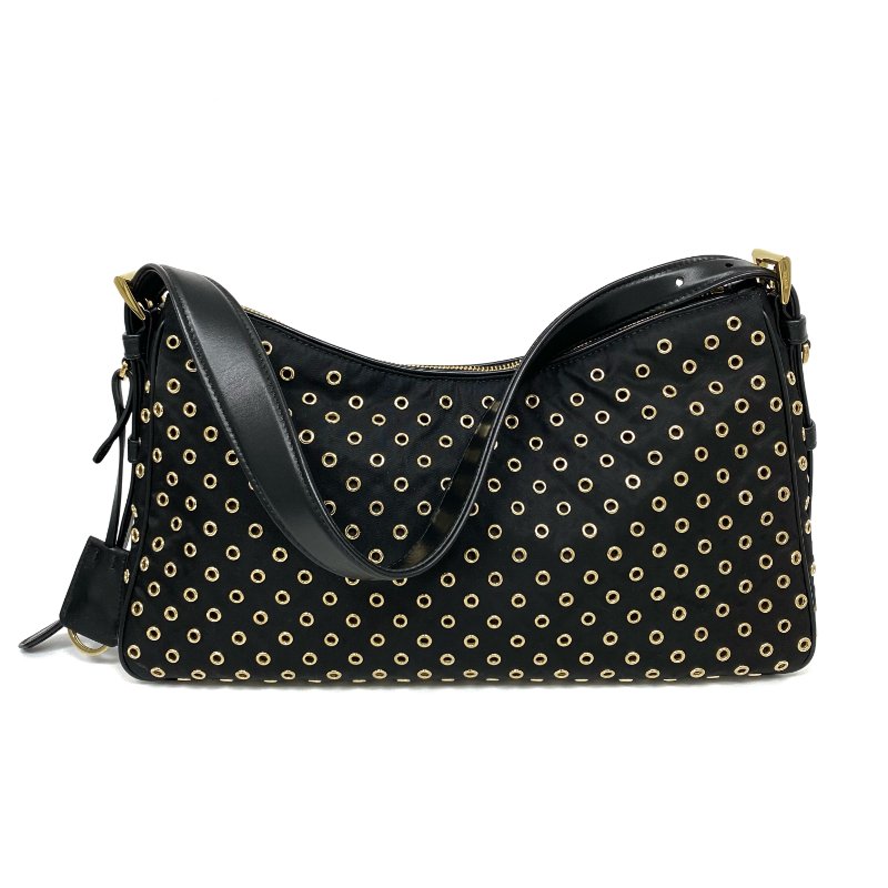 △ Prada 普拉達 Aimee Black Nylon Shoulder Bag 黑色尼龍肩背袋 -257022169-2