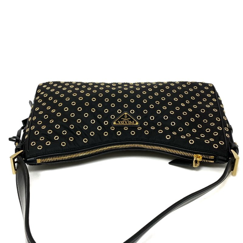 △ Prada 普拉達 Aimee Black Nylon Shoulder Bag 黑色尼龍肩背袋 -257022169-6
