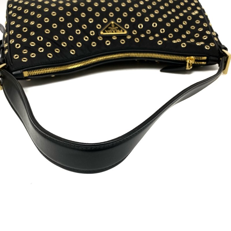△ Prada 普拉達 Aimee Black Nylon Shoulder Bag 黑色尼龍肩背袋 -257022169-7
