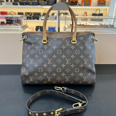 98新LV路易威登Pallas系列棕色老花傳奇中號手提斜挎包