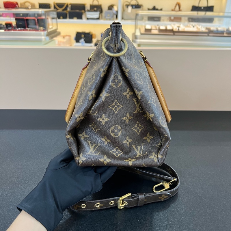 98新LV路易威登Pallas系列棕色老花傳奇中號手提斜挎包-2