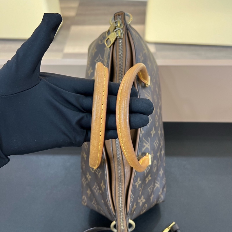 98新LV路易威登Pallas系列棕色老花傳奇中號手提斜挎包-5