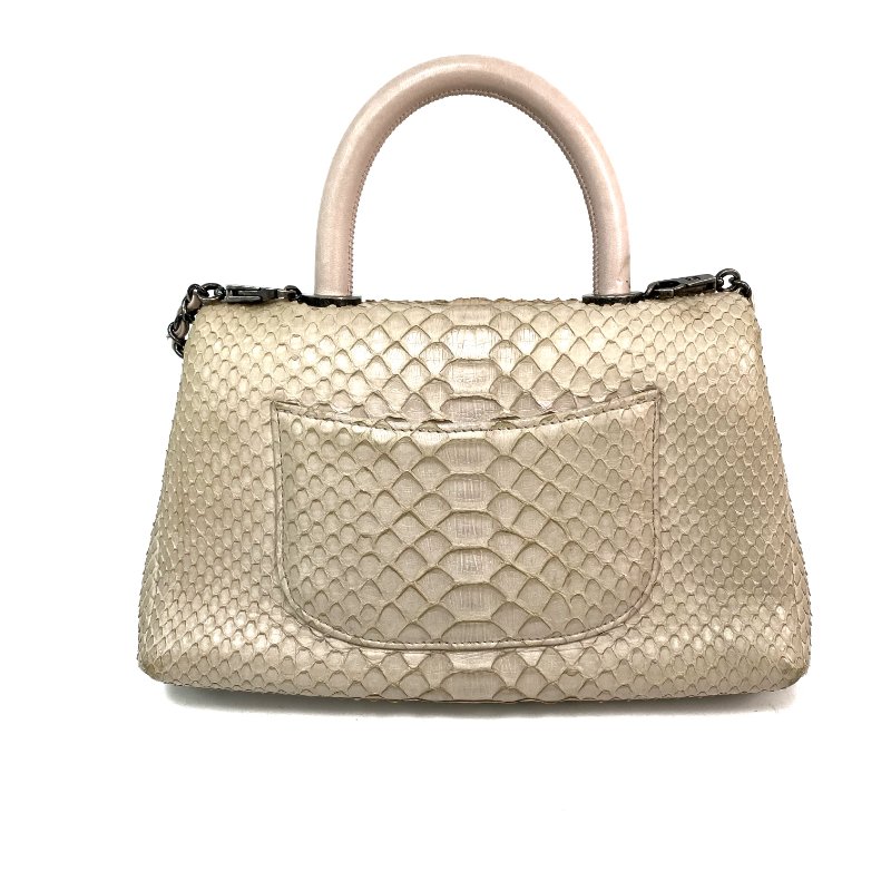 △ Chanel 香奈兒 Beige Python Ruthenium-Finish Metal Coco Handle Chain Shoulder Bag No.11 淺褐色蛇皮鍍釕金屬鎖鏈肩背袋No.11 - 257021608-1