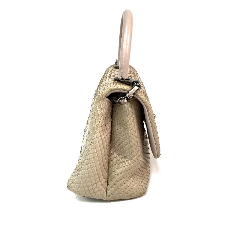 △ Chanel 香奈兒 Beige Python Ruthenium-Finish Metal Coco Handle Chain Shoulder Bag No.11 淺褐色蛇皮鍍釕金屬鎖鏈肩背袋No.11 - 257021608-3