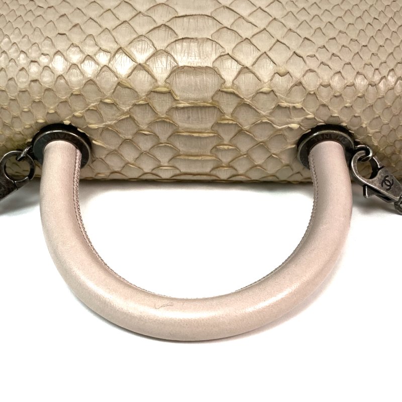 △ Chanel 香奈兒 Beige Python Ruthenium-Finish Metal Coco Handle Chain Shoulder Bag No.11 淺褐色蛇皮鍍釕金屬鎖鏈肩背袋No.11 - 257021608-9