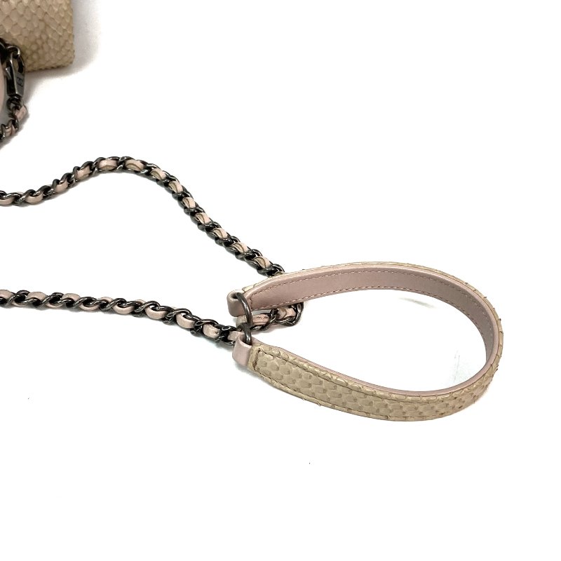 △ Chanel 香奈兒 Beige Python Ruthenium-Finish Metal Coco Handle Chain Shoulder Bag No.11 淺褐色蛇皮鍍釕金屬鎖鏈肩背袋No.11 - 257021608-10