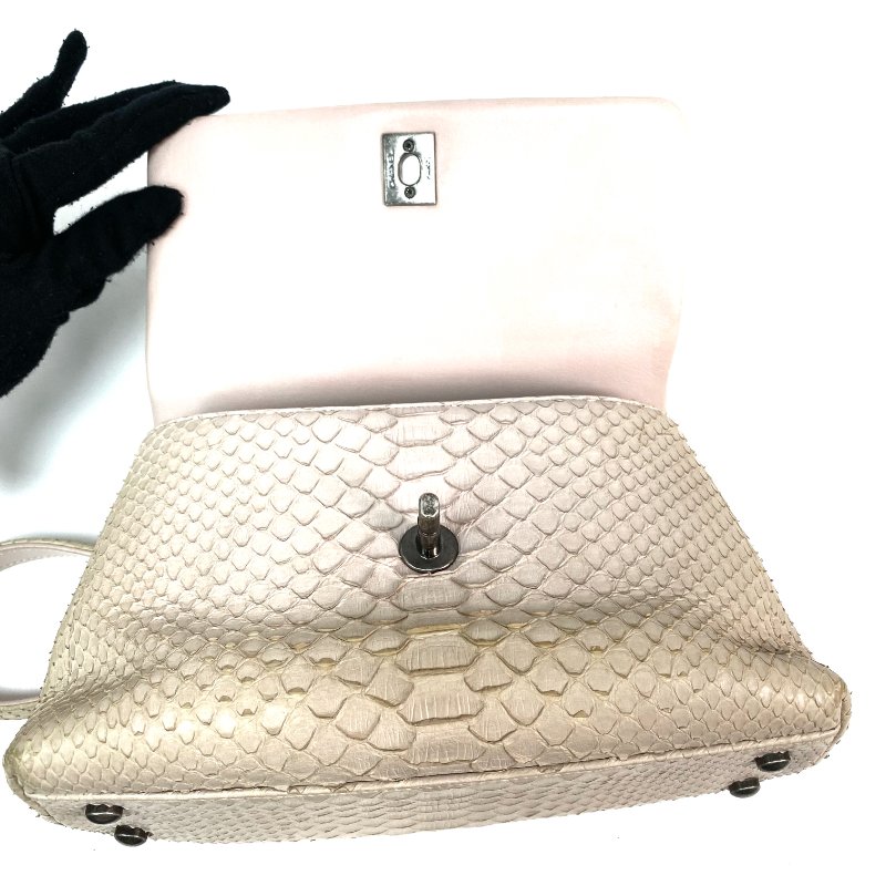 △ Chanel 香奈兒 Beige Python Ruthenium-Finish Metal Coco Handle Chain Shoulder Bag No.11 淺褐色蛇皮鍍釕金屬鎖鏈肩背袋No.11 - 257021608-14