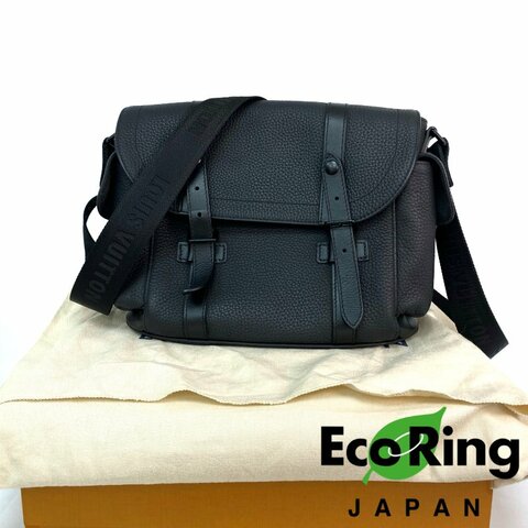 △ Louis Vuitton 路易威登 Black Calfskin Taurillon Christopher Messenger Bag M58476 黑色小牛皮信差包 - 257022062