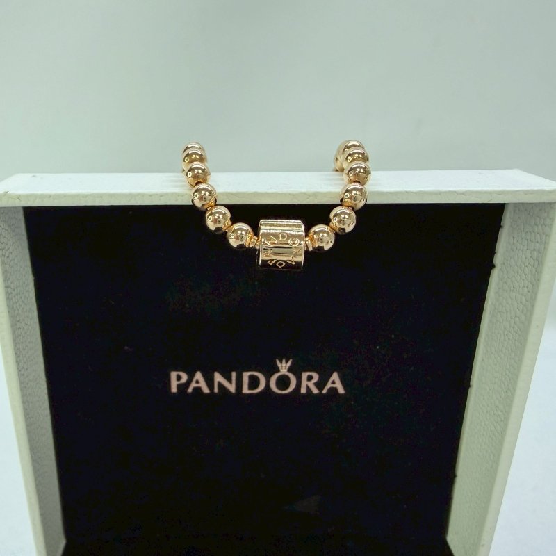 PANDORA 玫瑰金圓珠鑲鑽手鍊-4