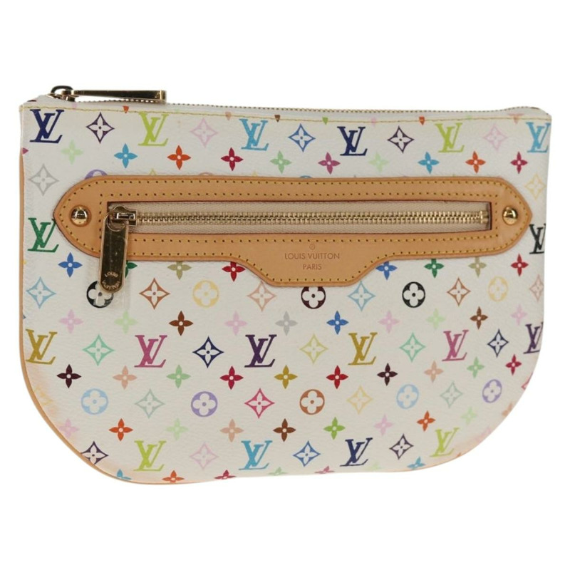 【日本直送】路易威登 Monogram Multicolor Pochette GM 手拿包 白色 M60027 正品 145858A-0