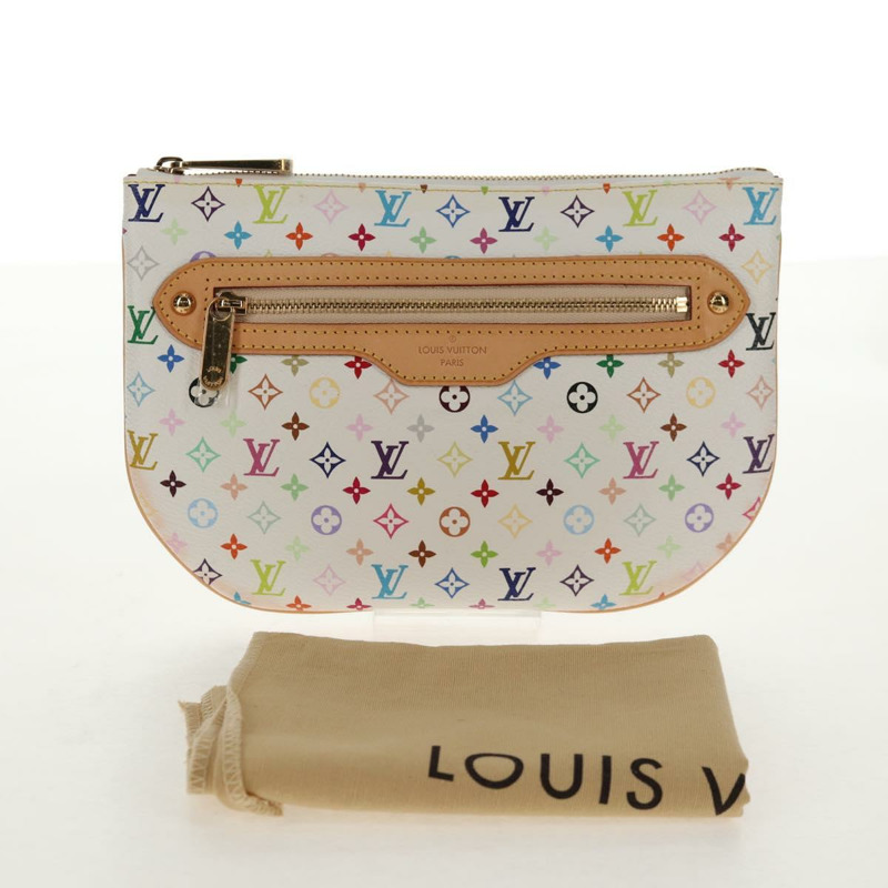 【日本直送】路易威登 Monogram Multicolor Pochette GM 手拿包 白色 M60027 正品 145858A-11