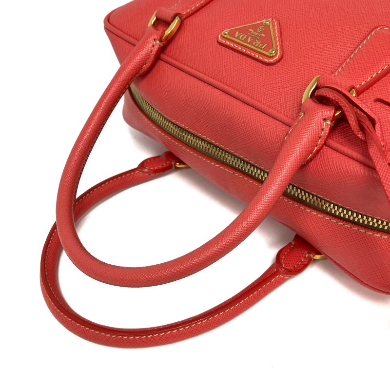 ☆ Prada 普拉達 Pink Saffiano Leather Handbag 粉紅色十字壓紋皮革手袋 -257022420-9