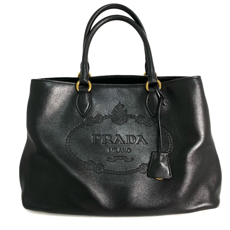 △ Prada 普拉達 Black Calfskin 2 Way Bag 1BA579 黑色小牛皮兩用袋 - 257020790-1