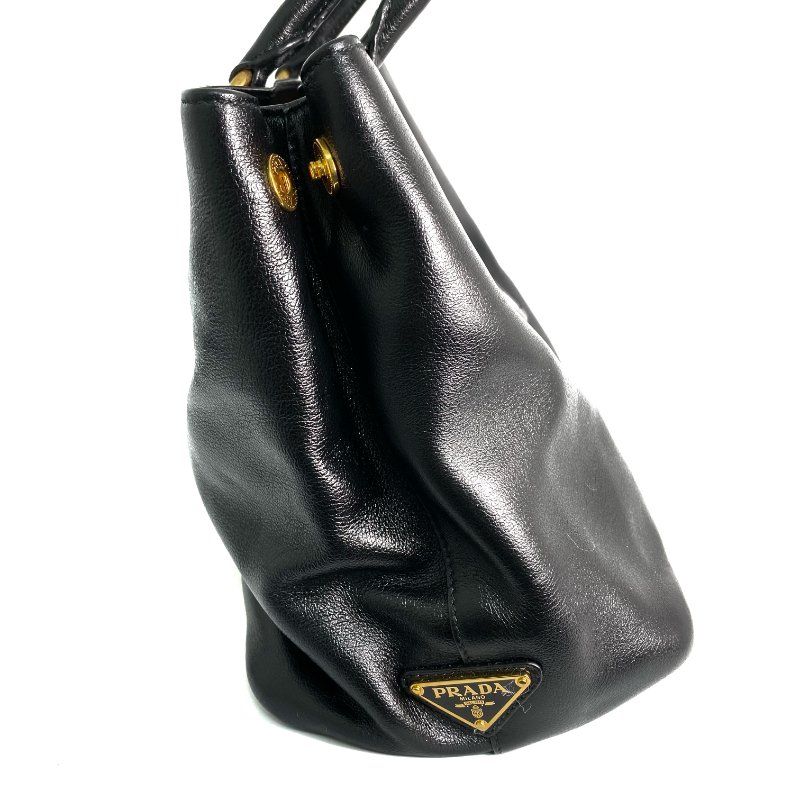 △ Prada 普拉達 Black Calfskin 2 Way Bag 1BA579 黑色小牛皮兩用袋 - 257020790-4